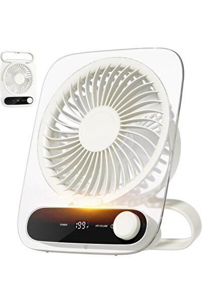 Morvena Picks Ultra-Silențios 180 °   Ventilator USB mini pliabil (alb), port...