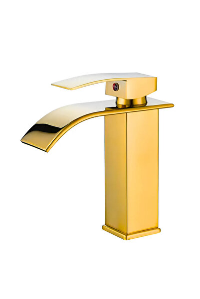 STARSTAR Bathroom vanity faucet, gold color, single-handle waterfall design, ...