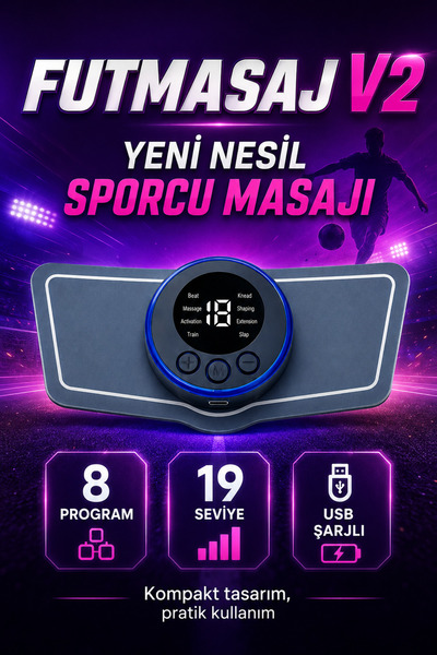Uniquem Futmasaj V2 Yeni Kas Gevşetici Sporcu Antreman Masaj Pedi EMS Yeni Sezon