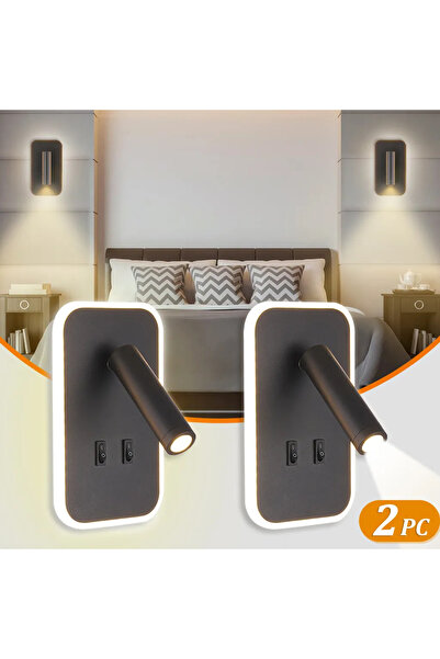STARSTAR Two LED Wall Lamps with Switches, Modern Style; Includes 3W Rotatabl...