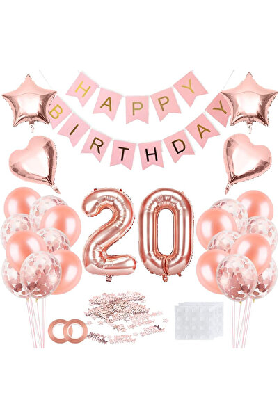 Generic Brand 20th Birthday Party Balloon Set