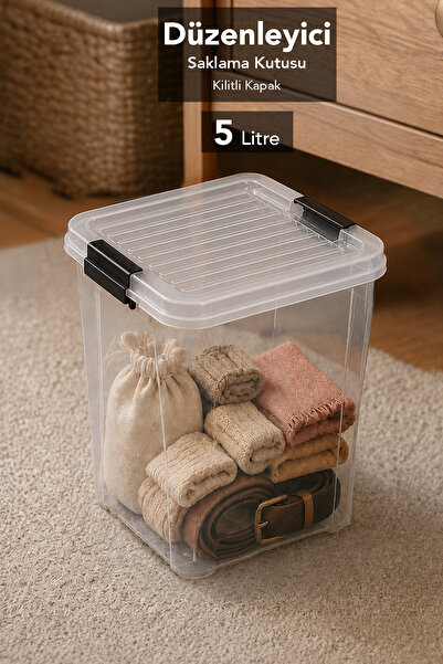 Meleni Home Organizator cu capac Deep Lock - Cutie de depozitare pentru artic...