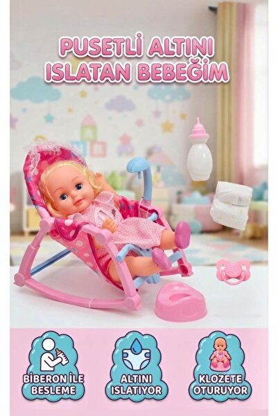 Tıfıl Toys Sallanır Pusetli Altını Islatan Konuşan Kafası ve Kolları Et 32 cm...