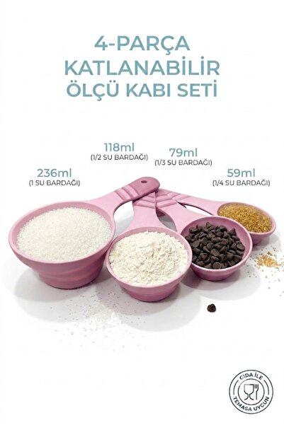 Sowo Home Measuring Cup, Set of 4, Kitchen Measuring Cup for Baking and Cooking