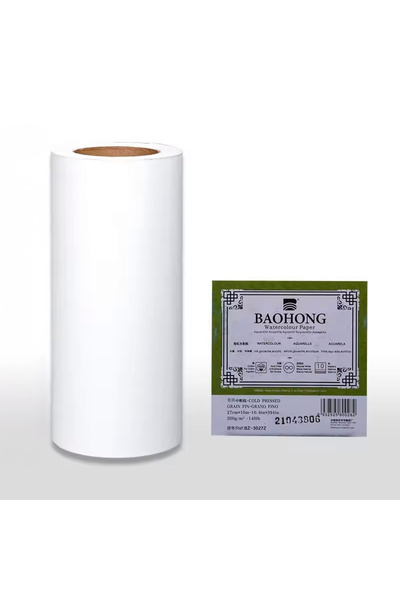 BAOHONG Watercolor Paper Artist (Cold Press) 37cm X 10 Meters, 100% Cotton, 3...
