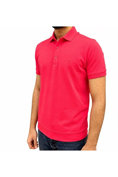 Erkek Çekmeyen kumaş Slim fit Dar Kesim Basic T-shirt Polo Yaka Tişört Etekli