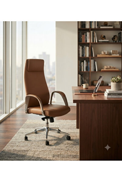 Palma homez Luxury Black Leather Swivel Office Chair with Headrest - Very Com...