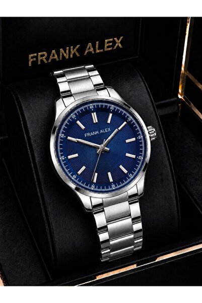 Frank Alex ساعة يد رجالية بسلك فولاذي 3 Atm مع ضمان لمدة عامين FG.X7325.2