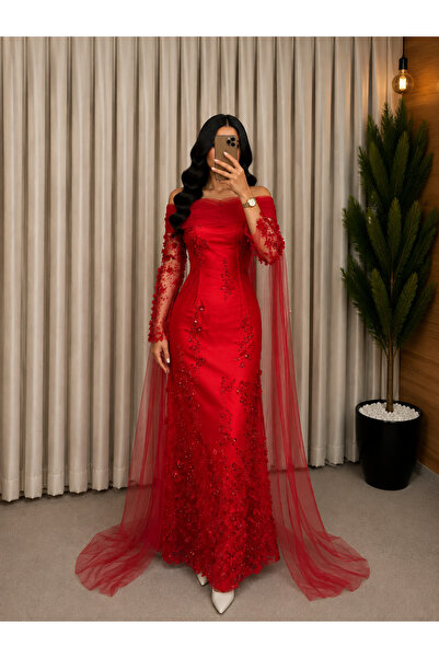 LATENA Women's Evening Dress with a Train