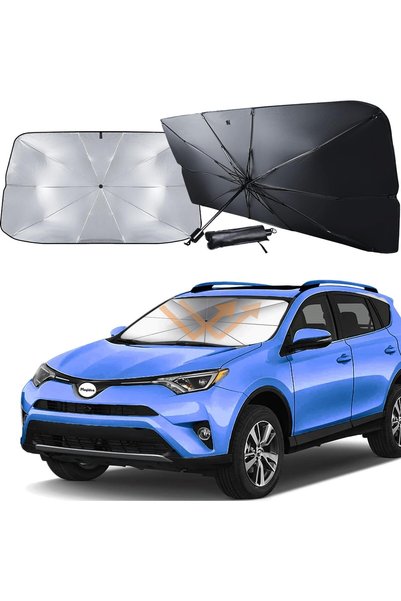 OEM Parasolar auto universal tip umbrelă, 145x80 cm, protecție eficientă împo...