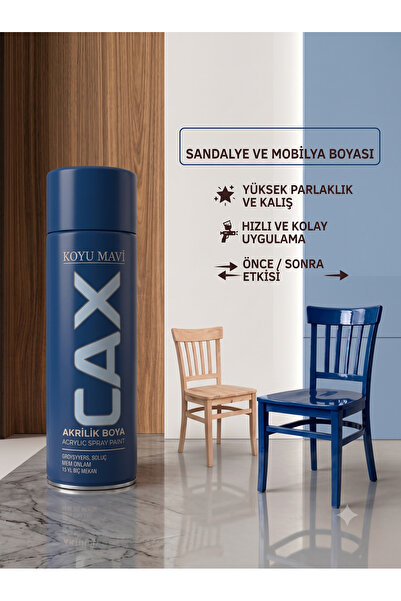 caxcolors CAX Akrilik Sprey Boya 400 ml - Sandalye Mobilya Ahşap Metal Yüksek...