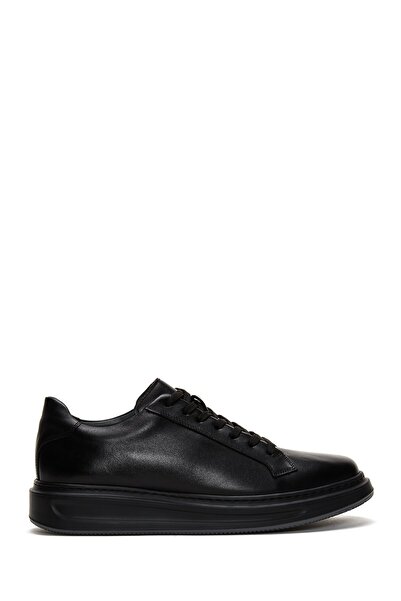 Derimod Men's Black Lace-Up Thick Soled Leather Sneaker Wm740001Dv