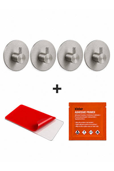 Homeng 4 Adet Oval Tekli Modern Banyo Askılık 45 mm | Paslanmaz Çelik | Delme...