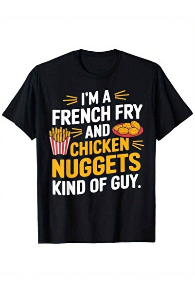25W تي شيرت مطبوع عليه عبارة "French Fry Lover Funny Chicken Nuggets Boys Bot...