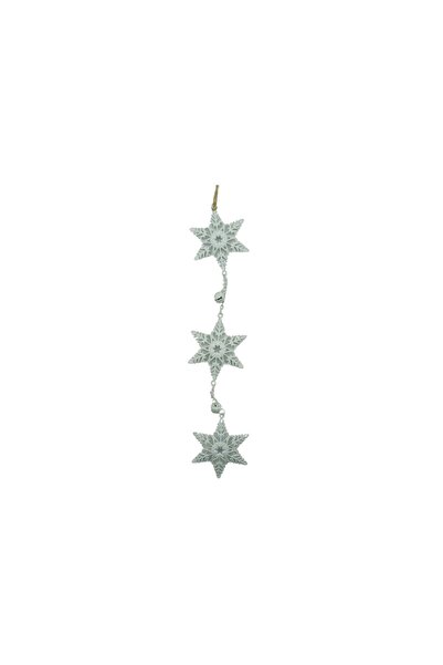 Rao Ornament de Brad Trei Fulgi de Nea, Alb, Metal, 30 Cm
