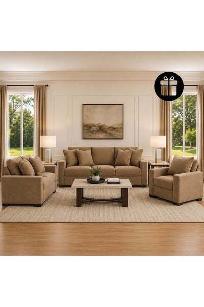 Ashley Furniture طقم أريكة كالدن مع مصباحين طاوليين مجانيين باللون الفضي