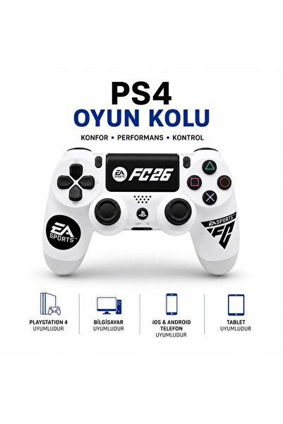 loonceteknoloji Ps4 Dualshock 4 V2 uyumlu Gamepad Yeni Nesil Kol Fc26 Beyaz