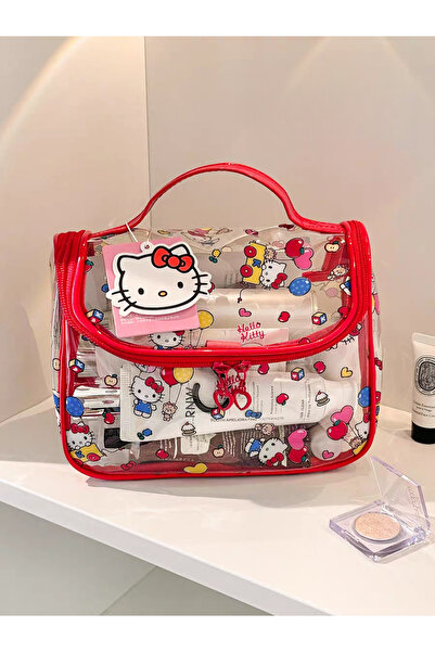 Choice red Sanrio Brand Visual Makeup Bag Kawaii Design Storage Pouch for Bea...