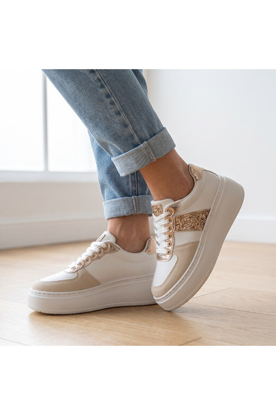 OEM Pantofi sport cu platformă damă, design minimalist, din piele ecologică, ...