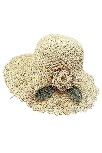 STARSTAR Elegant straw sun hat for women, hand-woven for summer beach, with r...