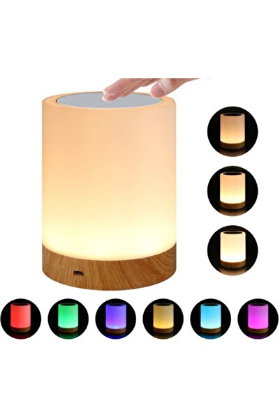 STARSTAR LED Touch Bedside Table Lamp, Dimmable Warm & 7-Color Ambient Night ...