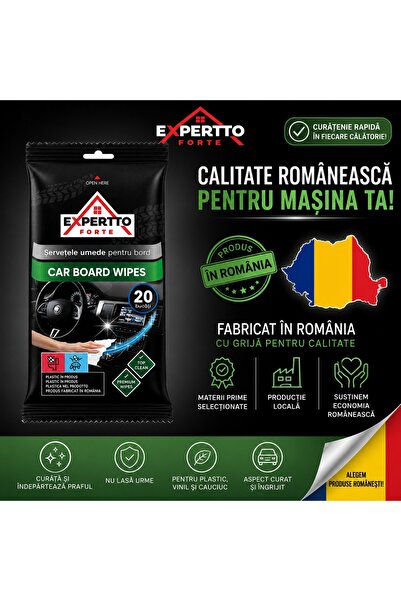 Expertto forte auto servetele umede 20 buc pentru bord