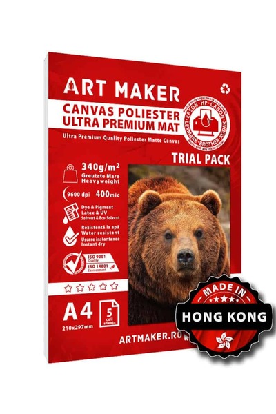 Art Maker Matte Polyester Canvas, 340g/m2, A4, 5 sheets