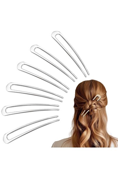 STARSTAR 6-Piece Vintage Metal Hair Pins, 5.9" U-Shaped Hair Bun Forks & Styl...