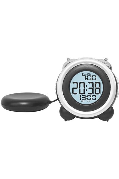STARSTAR Black Loud Digital Alarm Clock with Bed Shaker Vibrating Pad & LED L...