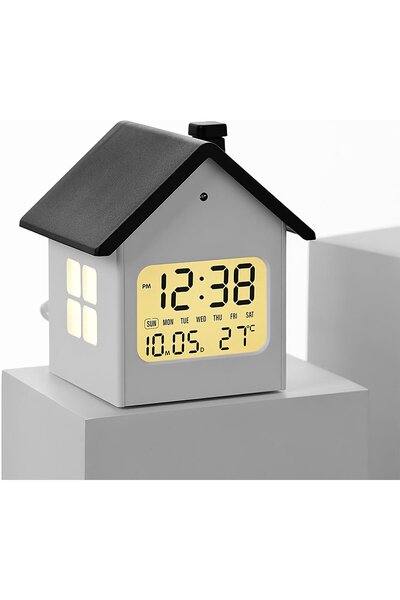 STARSTAR Cute Home-Shaped Digital LED Alarm Clock with Night Light & Snooze (...