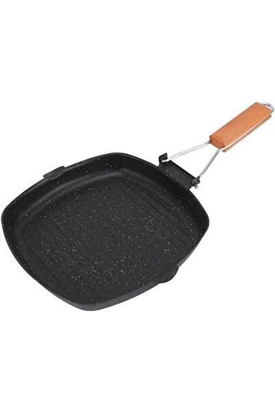 STARSTAR Square non-stick grill pan with folding handle – Ideal for steak and...