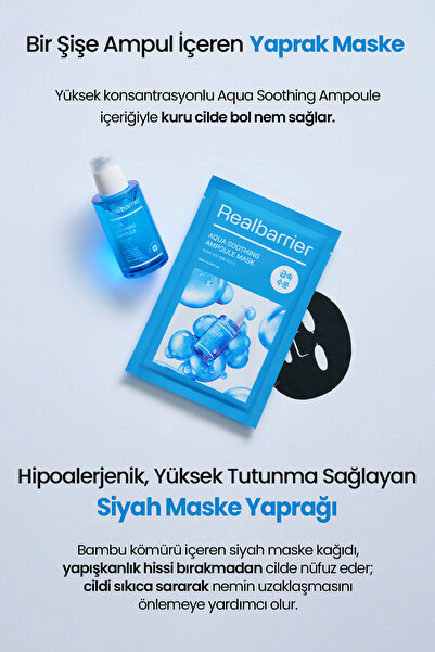 Real Barrier Hassas Cildi Serinletici ve Nemlendirici Ampul Yaprak Maske REALBARRIER Aqua Soothing Ampoule Mask