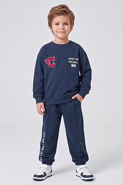 DMB BOYS & GIRLS Boy's Slogan Printed Cotton Tracksuit Set