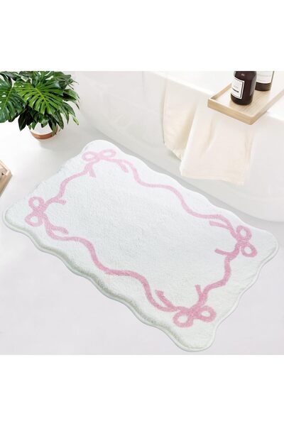 STARSTAR Wavy arched bathroom mat, delicate and cute non-slip rug, preppy mic...