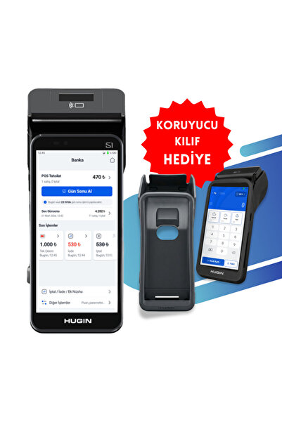 HUGIN S1 Android Yazar Kasa Pos - Koruyucu Kılıf Hediye