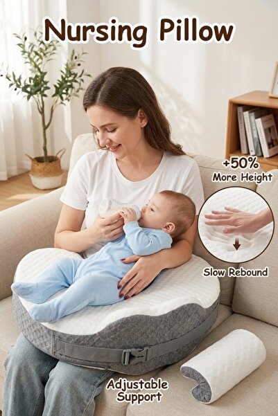 Generic وسادة رضاعة من الفوم المتكيف مع الجسم مع حزام خصر قابل للتعديل، مريحة...