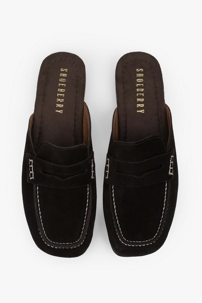 Shoeberry Women's Kaela Brown Genuine Suede Leather Loafer Slippers