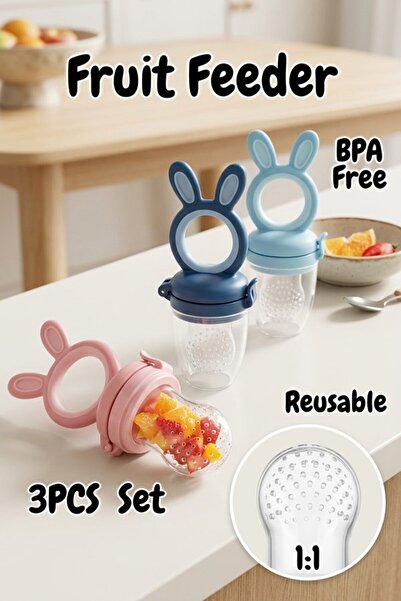 Generic 3Pcs Silicone Fruit Feeder Pacifier Teething Nibbler Food Grade Bpa F...
