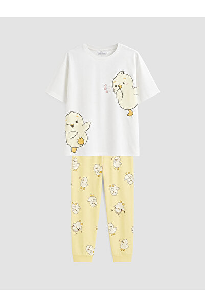 LC Waikiki Zero Roba Collar Chick Printed Women's Pajama Set for Style Seeker...