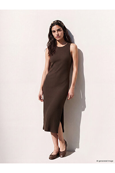 LC Waikiki Esvab • Modern & Distinctive Zero Roba Collar Slit Bodycon Dress