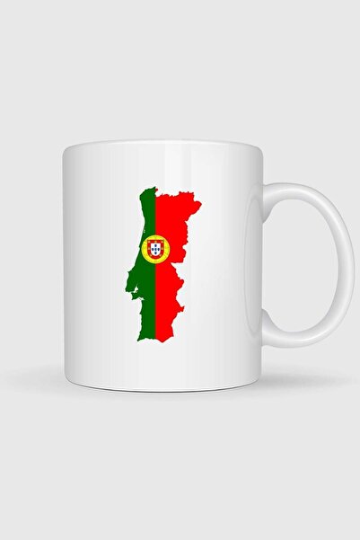 Bahriyeli Collection Portugal Flag and Map Printed Mug