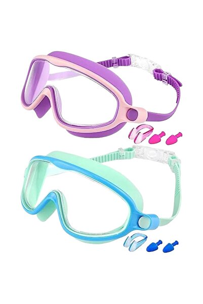 STARSTAR Two Pairs Kids Swimming Goggles Earplugs Waterproof Leak-Proof Anti-...