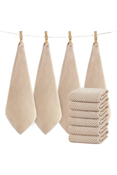 STARSTAR Beige cotton kitchen tea towel set (6 towels)