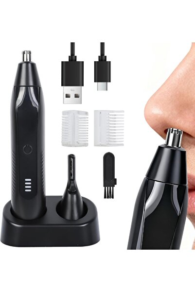 STARSTAR 2-in-1 USB Rechargeable Nose & Ear Hair Trimmer, Eyebrow & Beard Hai...