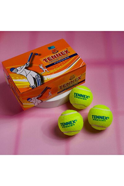 Tennex Tennis Ball Premier Light Weight (Pack of 6) - Turf / Box Cricket Unde...