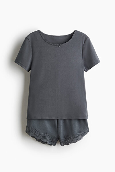 H&M Pamuklu Jarse Pijama Takımı