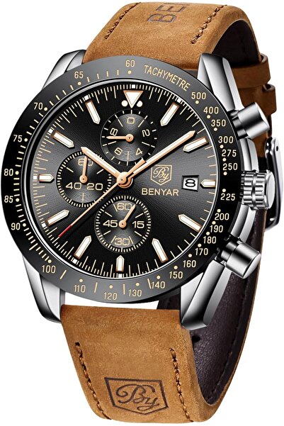 BY BENYAR Watch for Men Silver Stainless Steel Mens Watches 30M Waterproof An...