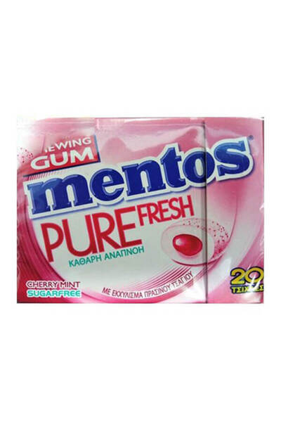 Mentos Αγνό Φρέσκο Τσίχλα σε Λεπτό Κουτί 30γρ. Κεράσι-Μέντα