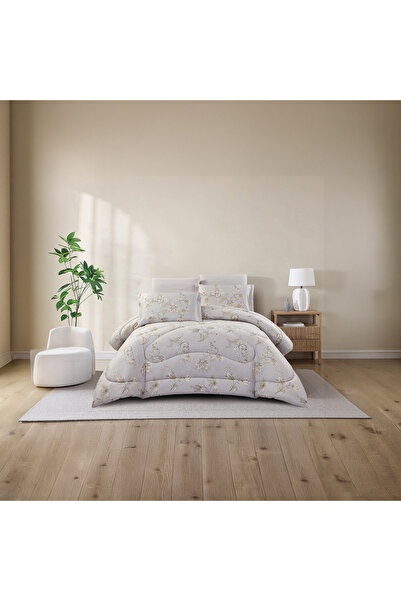 Lifestyle Super King Floral Print 6 Piece Reversible Comforter Set - 260x240cms