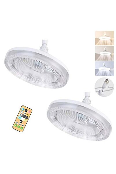 Generic Brand Set 2 Ventilatoare de tavan LED - 3 viteze, telecomanda